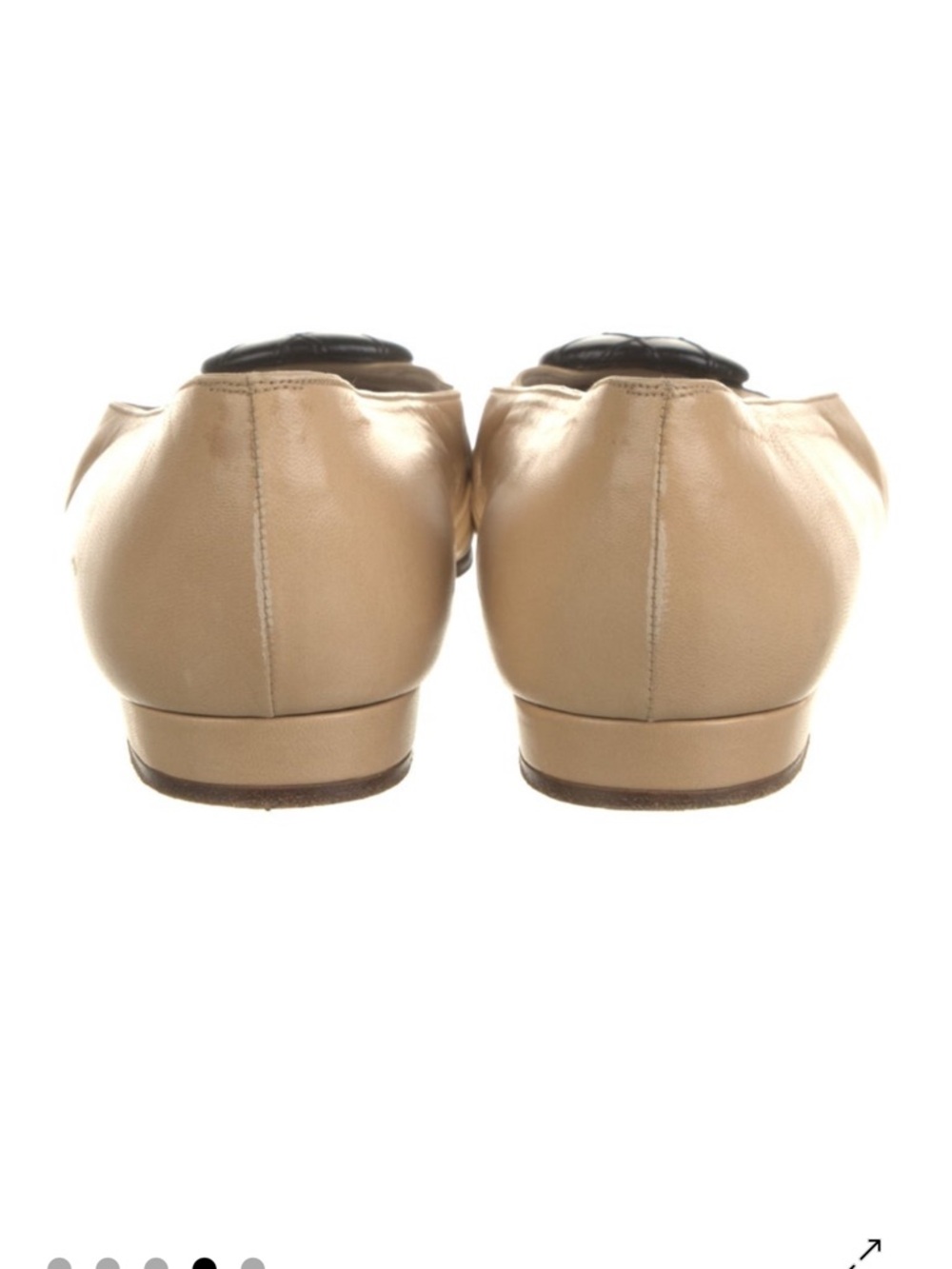 Vintage CHANEL Two-Tone Leather Ballet Flat - Black & Beige - Picture 4 of 5